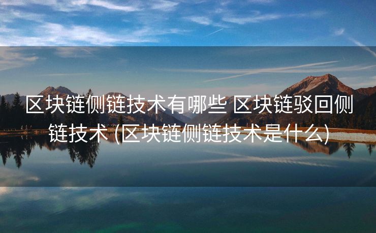 区块链侧链技术有哪些 区块链驳回侧链技术 (区块链侧链技术是什么)