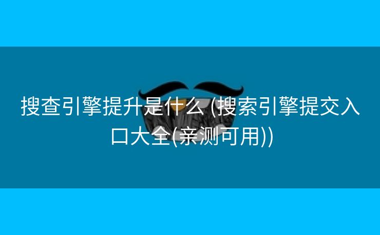 搜查引擎提升是什么 (搜索引擎提交入口大全(亲测可用))