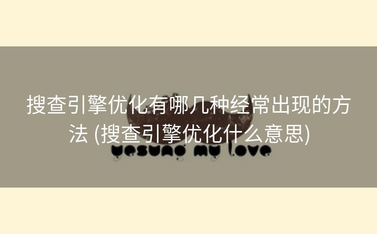 搜查引擎优化有哪几种经常出现的方法 (搜查引擎优化什么意思)