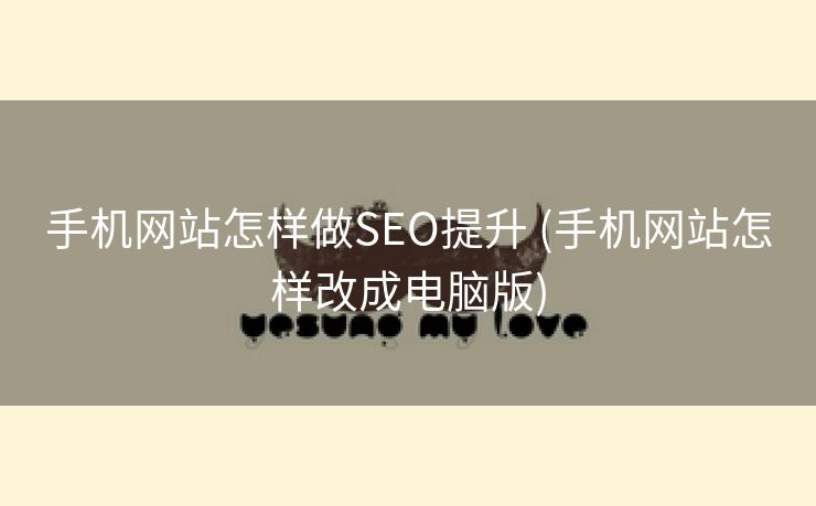 手机网站怎样做SEO提升 (手机网站怎样改成电脑版)