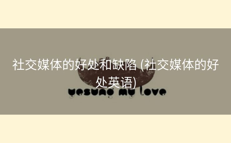 社交媒体的好处和缺陷 (社交媒体的好处英语)