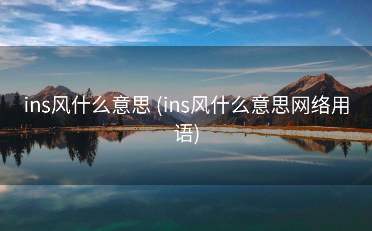 ins风什么意思 (ins风什么意思网络用语)