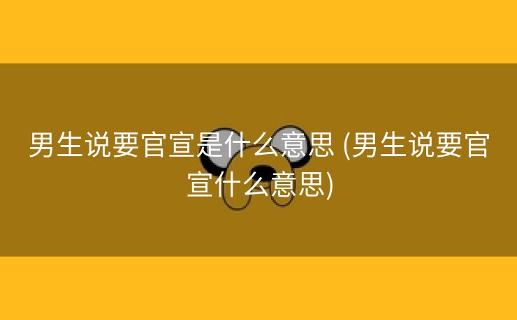 男生说要官宣是什么意思 (男生说要官宣什么意思)