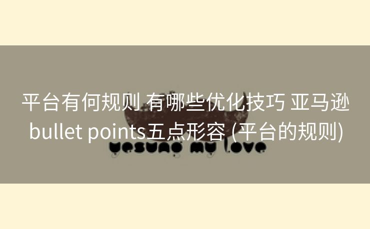 平台有何规则 有哪些优化技巧 亚马逊bullet points五点形容 (平台的规则)
