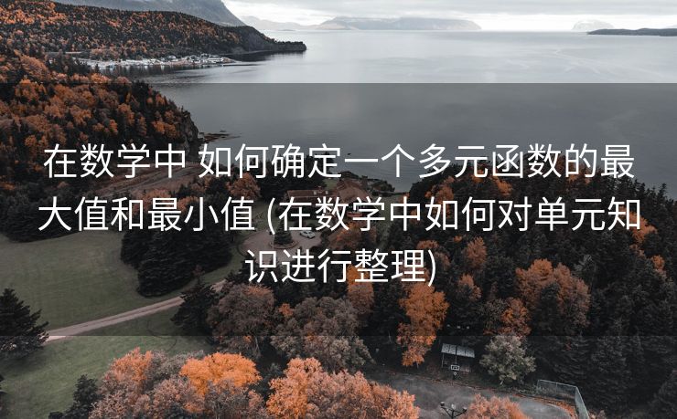 在数学中 如何确定一个多元函数的最大值和最小值 (在数学中如何对单元知识进行整理)