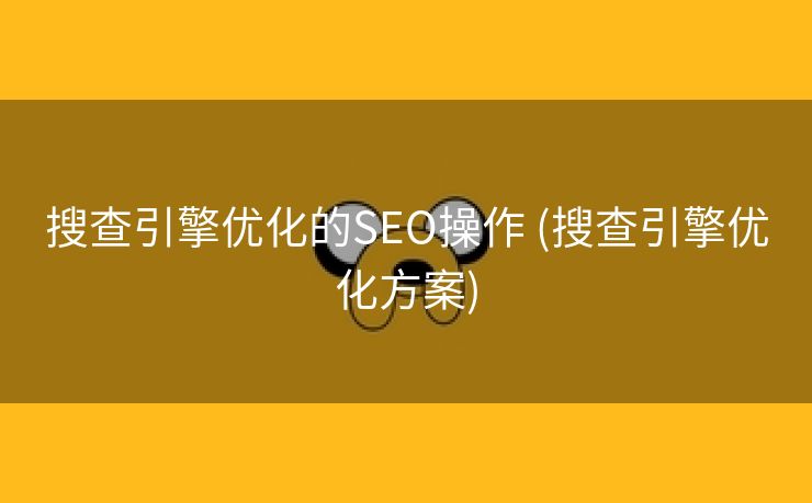 搜查引擎优化的SEO操作 (搜查引擎优化方案)