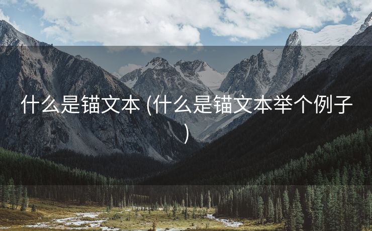 什么是锚文本 (什么是锚文本举个例子)