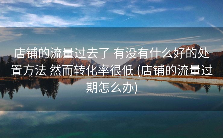 店铺的流量过去了 有没有什么好的处置方法 然而转化率很低 (店铺的流量过期怎么办)