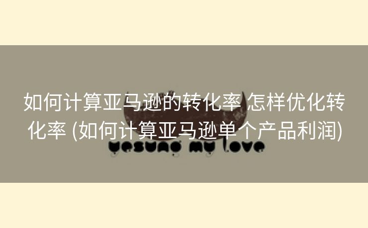 如何计算亚马逊的转化率 怎样优化转化率 (如何计算亚马逊单个产品利润)