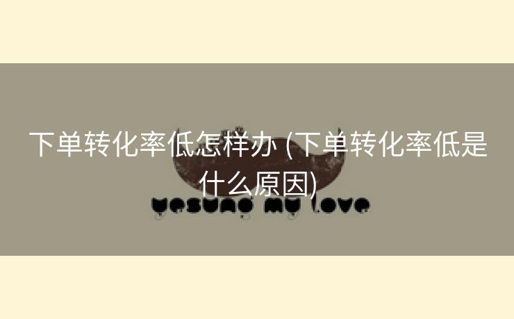 下单转化率低怎样办 (下单转化率低是什么原因)