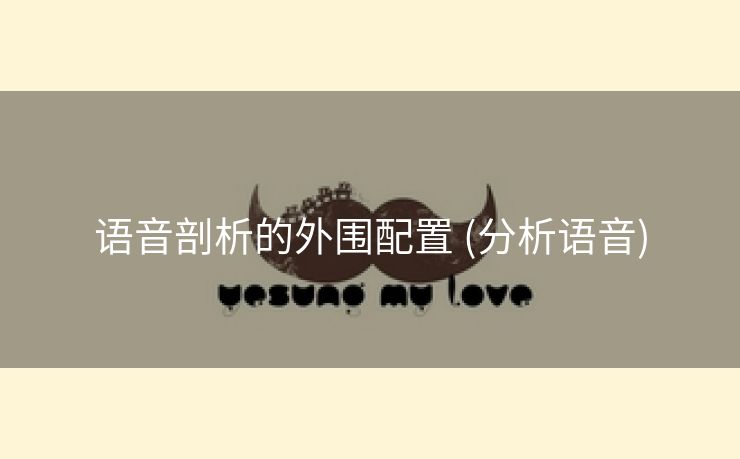 语音剖析的外围配置 (分析语音)