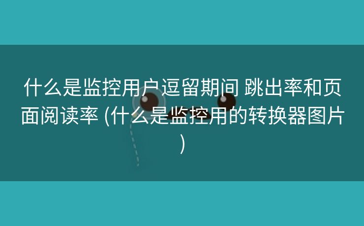 什么是监控用户逗留期间 跳出率和页面阅读率 (什么是监控用的转换器图片)