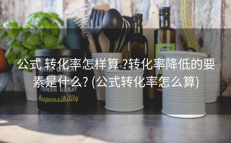 公式 转化率怎样算 ?转化率降低的要素是什么? (公式转化率怎么算)