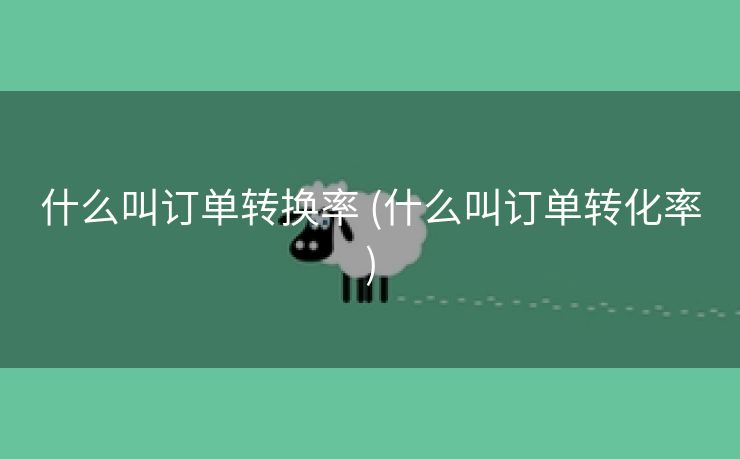 什么叫订单转换率 (什么叫订单转化率)
