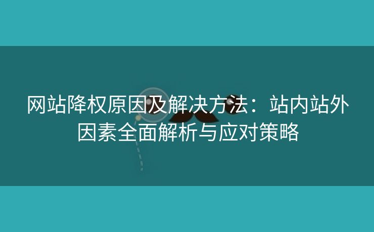 网站降权原因及解决方法：站内站外因素全面解析与应对策略