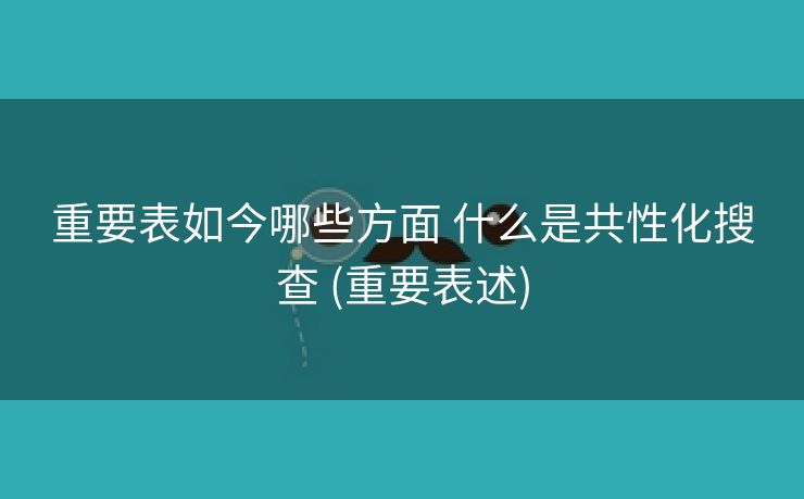 重要表如今哪些方面 什么是共性化搜查 (重要表述)