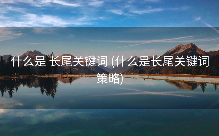 什么是 长尾关键词 (什么是长尾关键词策略)