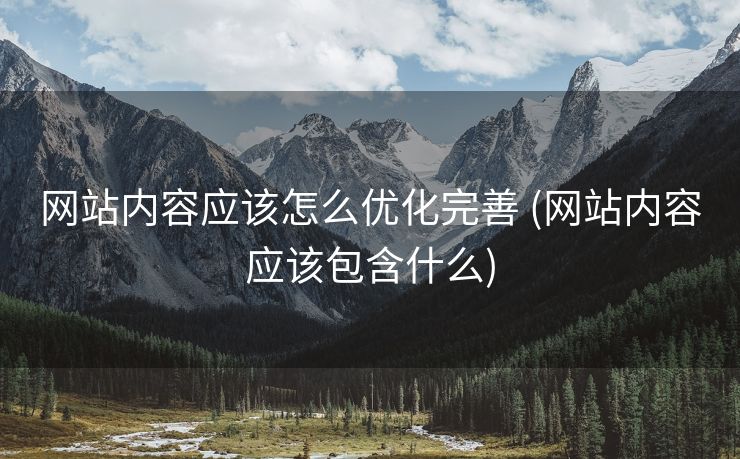 网站内容应该怎么优化完善 (网站内容应该包含什么)