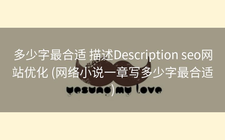 多少字最合适 描述Description seo网站优化 (网络小说一章写多少字最合适)