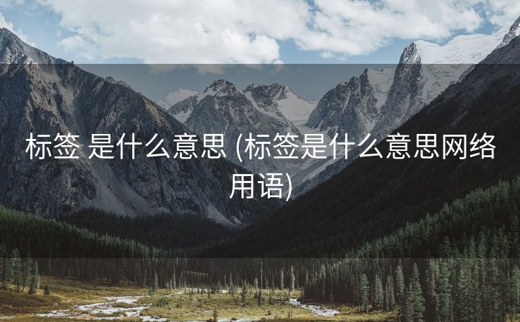 标签 是什么意思 (标签是什么意思网络用语)
