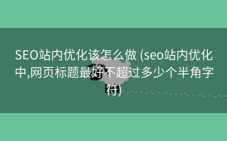 SEO站内优化该怎么做 (seo站内优化中,网页标题最好不超过多少个半角字符)