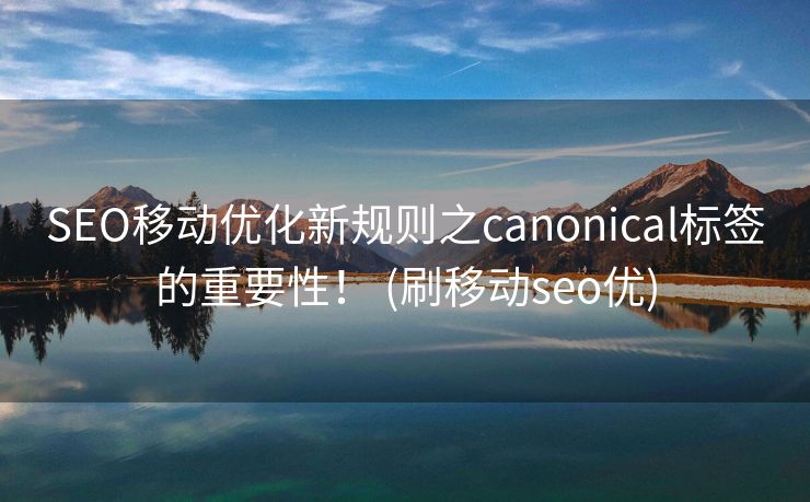SEO移动优化新规则之canonical标签的重要性！ (刷移动seo优)