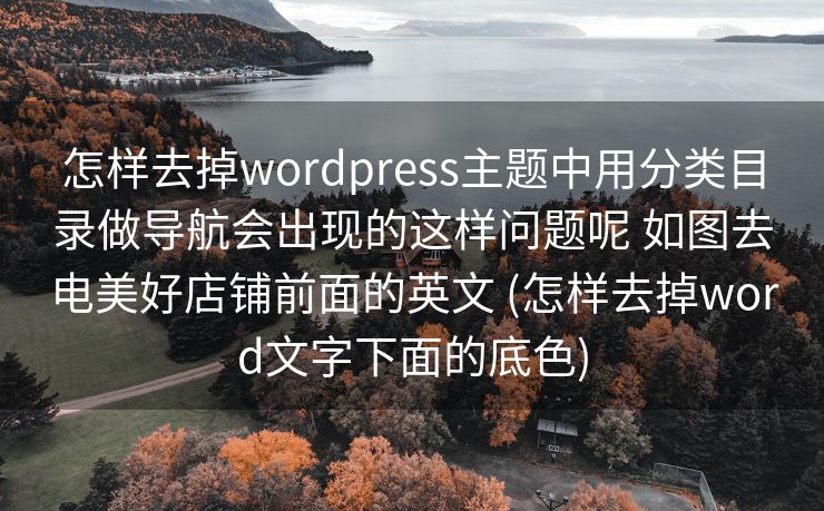 怎样去掉wordpress主题中用分类目录做导航会出现的这样问题呢 如图去电美好店铺前面的英文 (怎样去掉word文字下面的底色)
