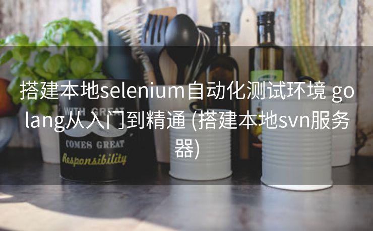 搭建本地selenium自动化测试环境 golang从入门到精通 (搭建本地svn服务器)