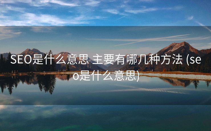 SEO是什么意思 主要有哪几种方法 (seo是什么意思)