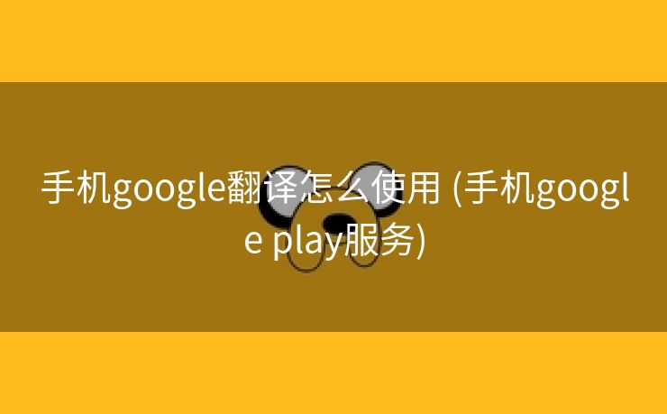 手机google翻译怎么使用 (手机google play服务)