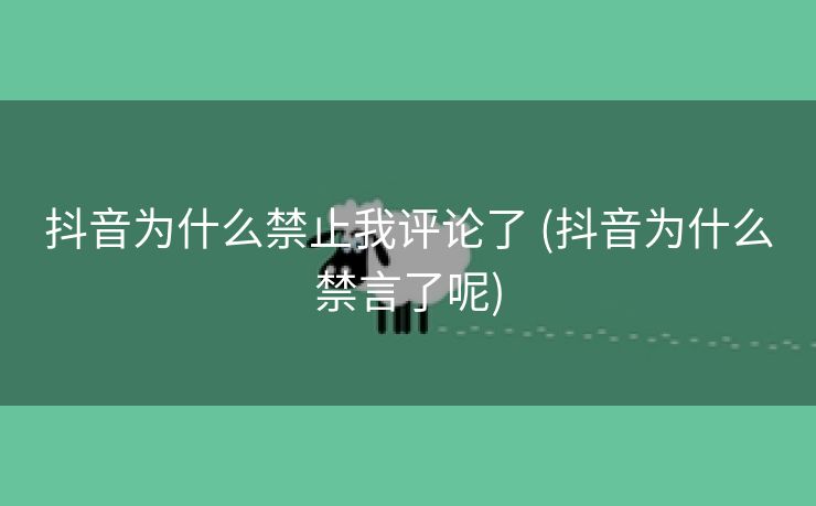 抖音为什么禁止我评论了 (抖音为什么禁言了呢)