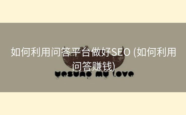 如何利用问答平台做好SEO (如何利用问答赚钱)