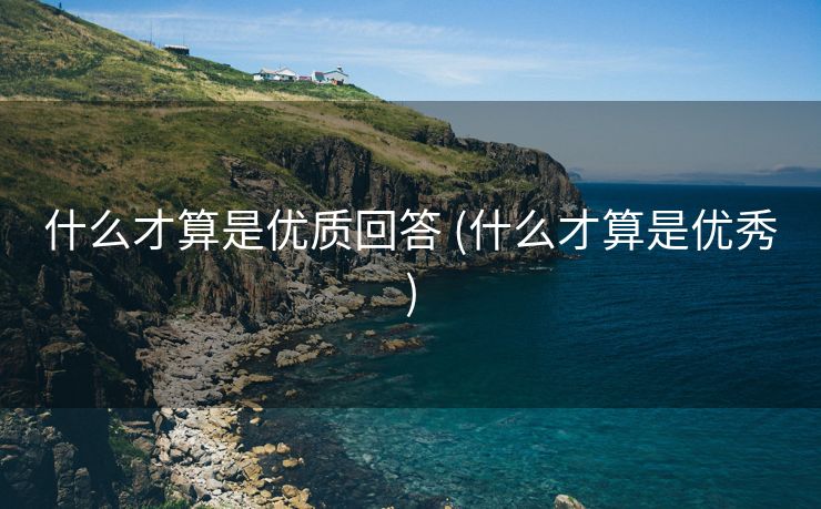 什么才算是优质回答 (什么才算是优秀)