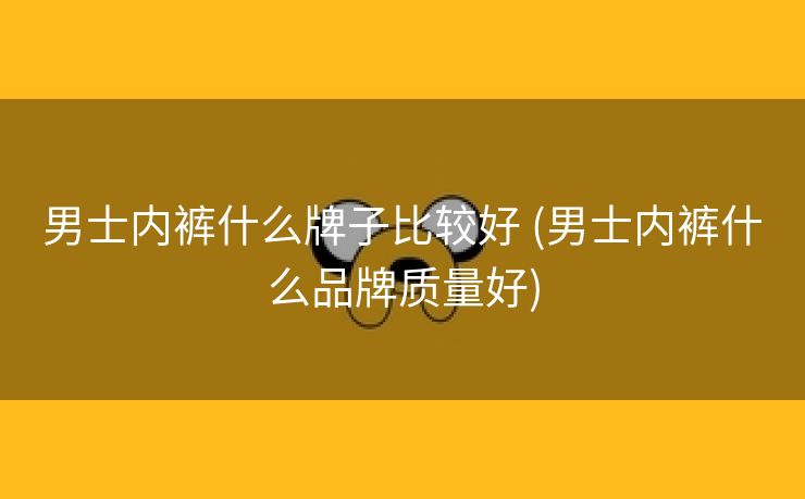 男士内裤什么牌子比较好 (男士内裤什么品牌质量好)