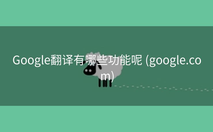 Google翻译有哪些功能呢 (google.com)