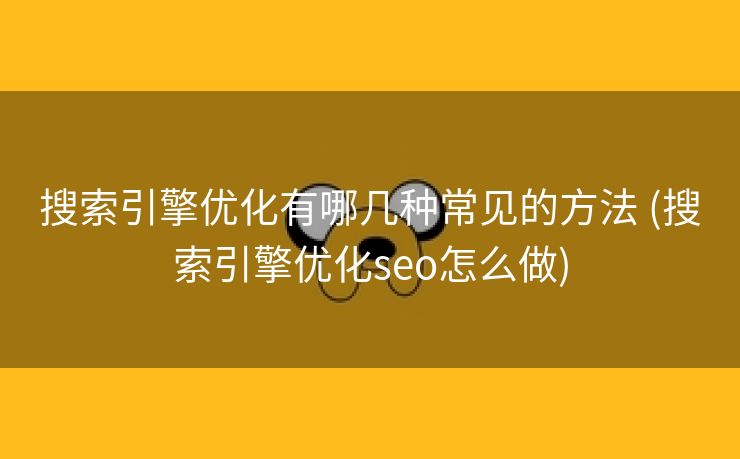 搜索引擎优化有哪几种常见的方法 (搜索引擎优化seo怎么做)