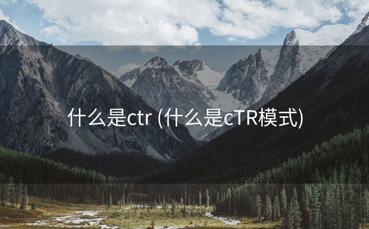 什么是ctr (什么是cTR模式)
