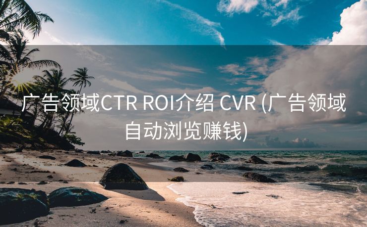 广告领域CTR ROI介绍 CVR (广告领域自动浏览赚钱)