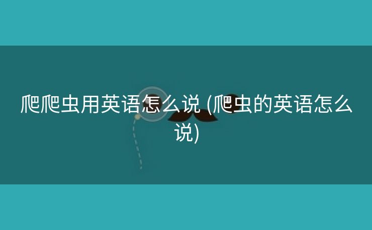 爬爬虫用英语怎么说 (爬虫的英语怎么说)