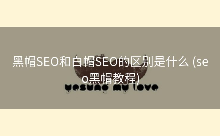 黑帽SEO和白帽SEO的区别是什么 (seo黑帽教程)