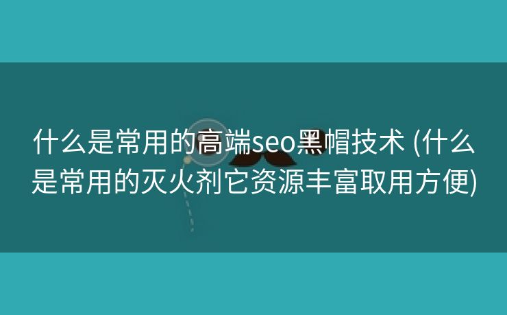 什么是常用的高端seo黑帽技术 (什么是常用的灭火剂它资源丰富取用方便)