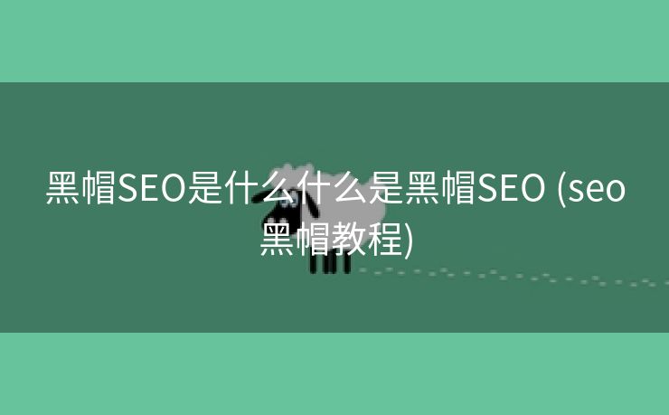 黑帽SEO是什么什么是黑帽SEO (seo黑帽教程)