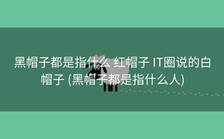 黑帽子都是指什么 红帽子 IT圈说的白帽子 (黑帽子都是指什么人)