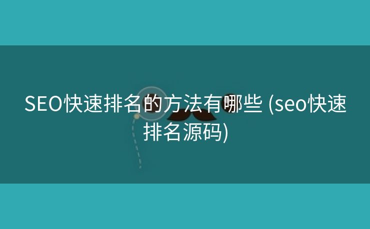 SEO快速排名的方法有哪些 (seo快速排名源码)