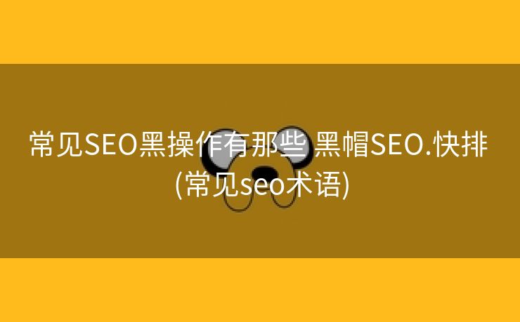 常见SEO黑操作有那些 黑帽SEO.快排 (常见seo术语)