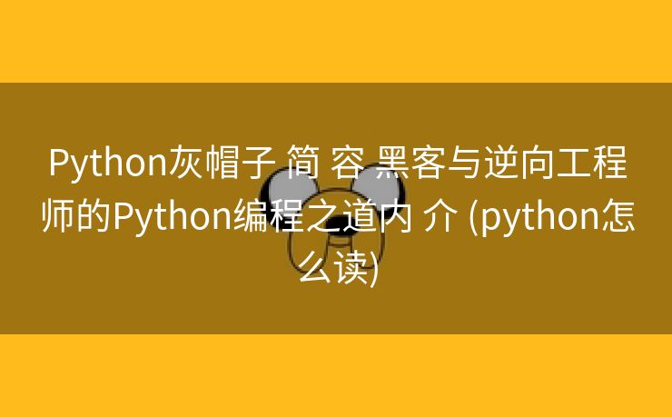 Python灰帽子 简 容 黑客与逆向工程师的Python编程之道内 介 (python怎么读)