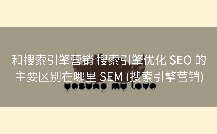 和搜索引擎营销 搜索引擎优化 SEO 的主要区别在哪里 SEM (搜索引擎营销)