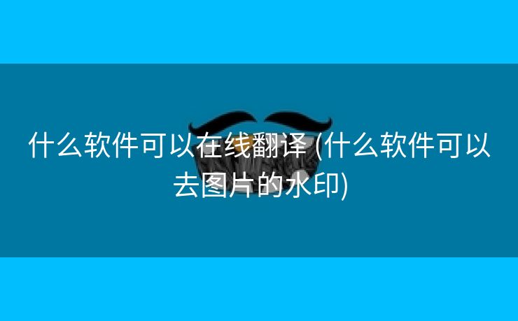 什么软件可以在线翻译 (什么软件可以去图片的水印)
