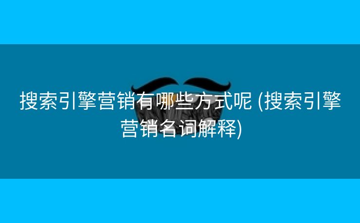 搜索引擎营销有哪些方式呢 (搜索引擎营销名词解释)
