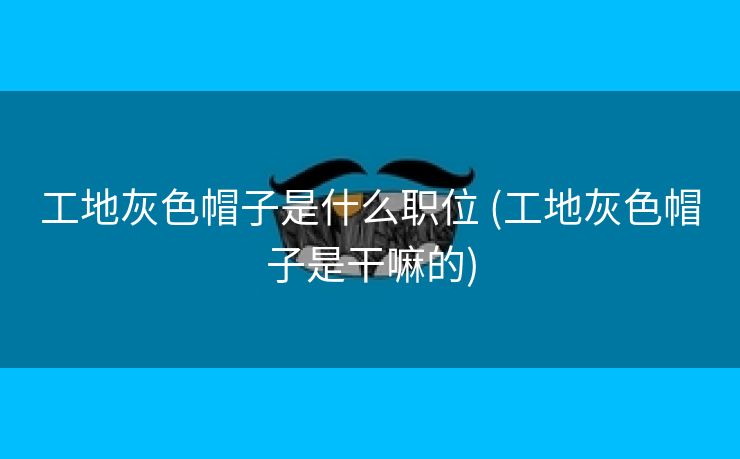 工地灰色帽子是什么职位 (工地灰色帽子是干嘛的)